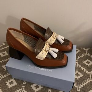 Antonio Melani Bailee Leather Crocodile Tassel Loafers